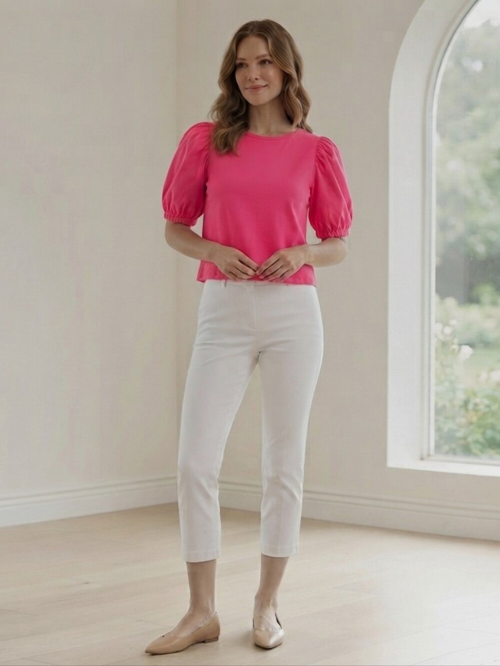 3 For $15 Bubblegum Pink Puff Sleeve Top